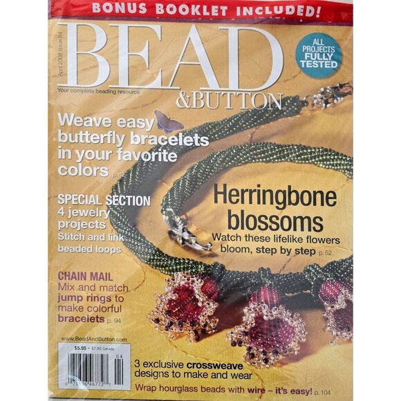 Bead And Button Magazine April 2008 Herringbone Blossoms - Picture 14 of 14